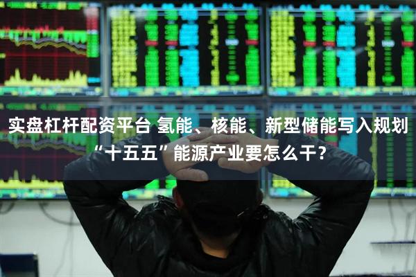 实盘杠杆配资平台 氢能、核能、新型储能写入规划“十五五”能源产业要怎么干？